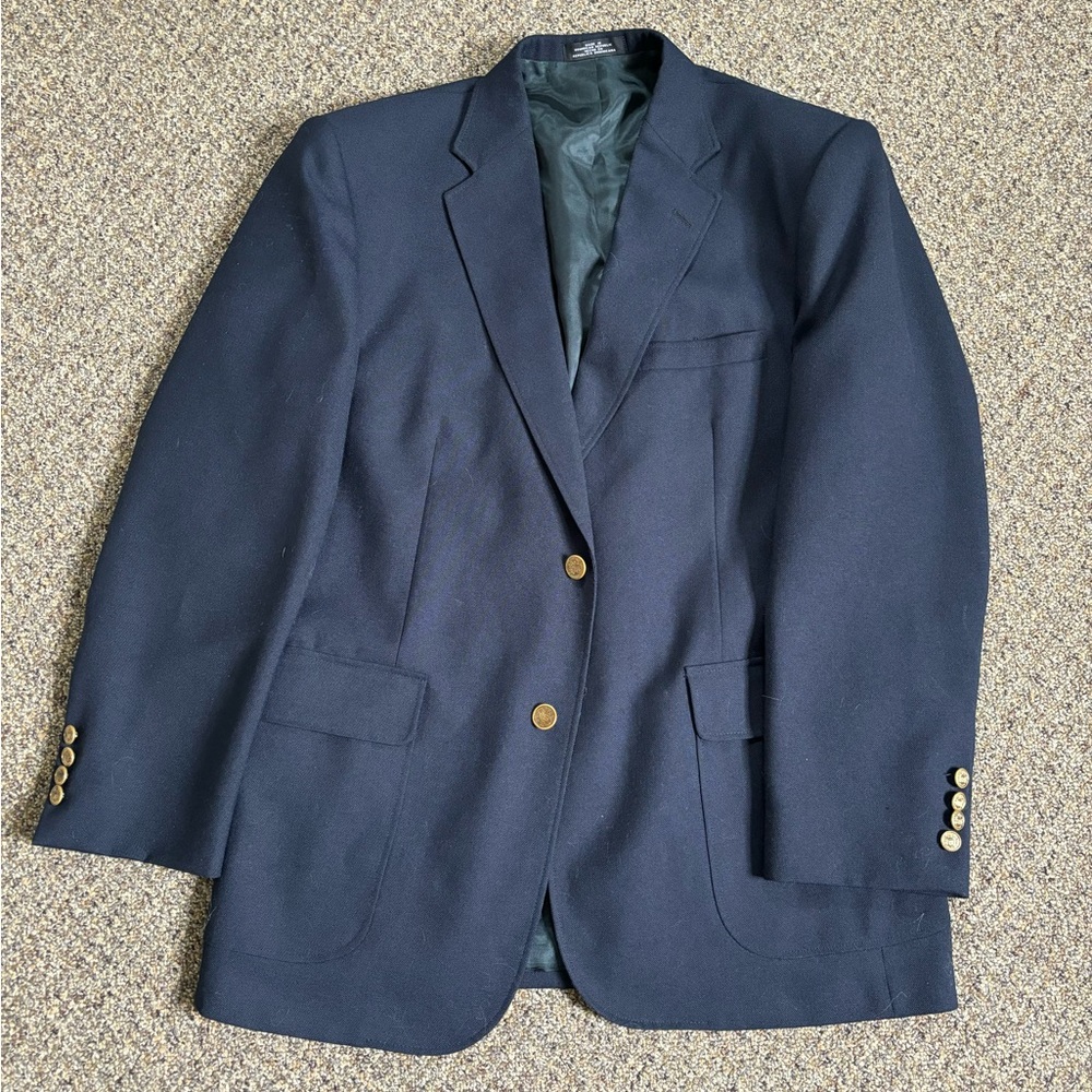 Blue Wool Suits With Structured Tailoring - image 1